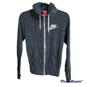 Nike Gray Womens Full Zip Hoodied Sweatshirt Womens Size Small